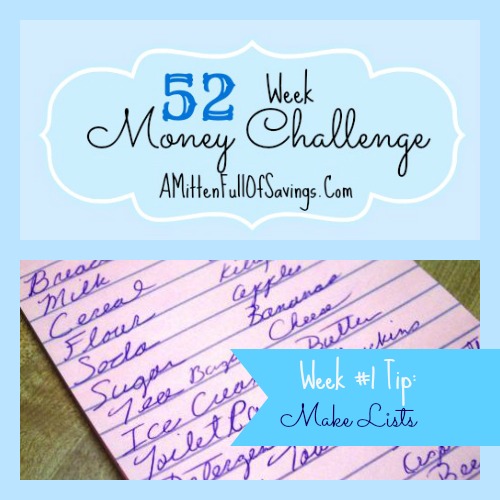 52 Money Save Ways: Week 1: Make Lists