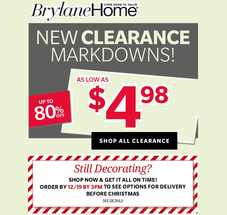 Brylane Home Clearance   Bryalne Home Christmas Clearance 